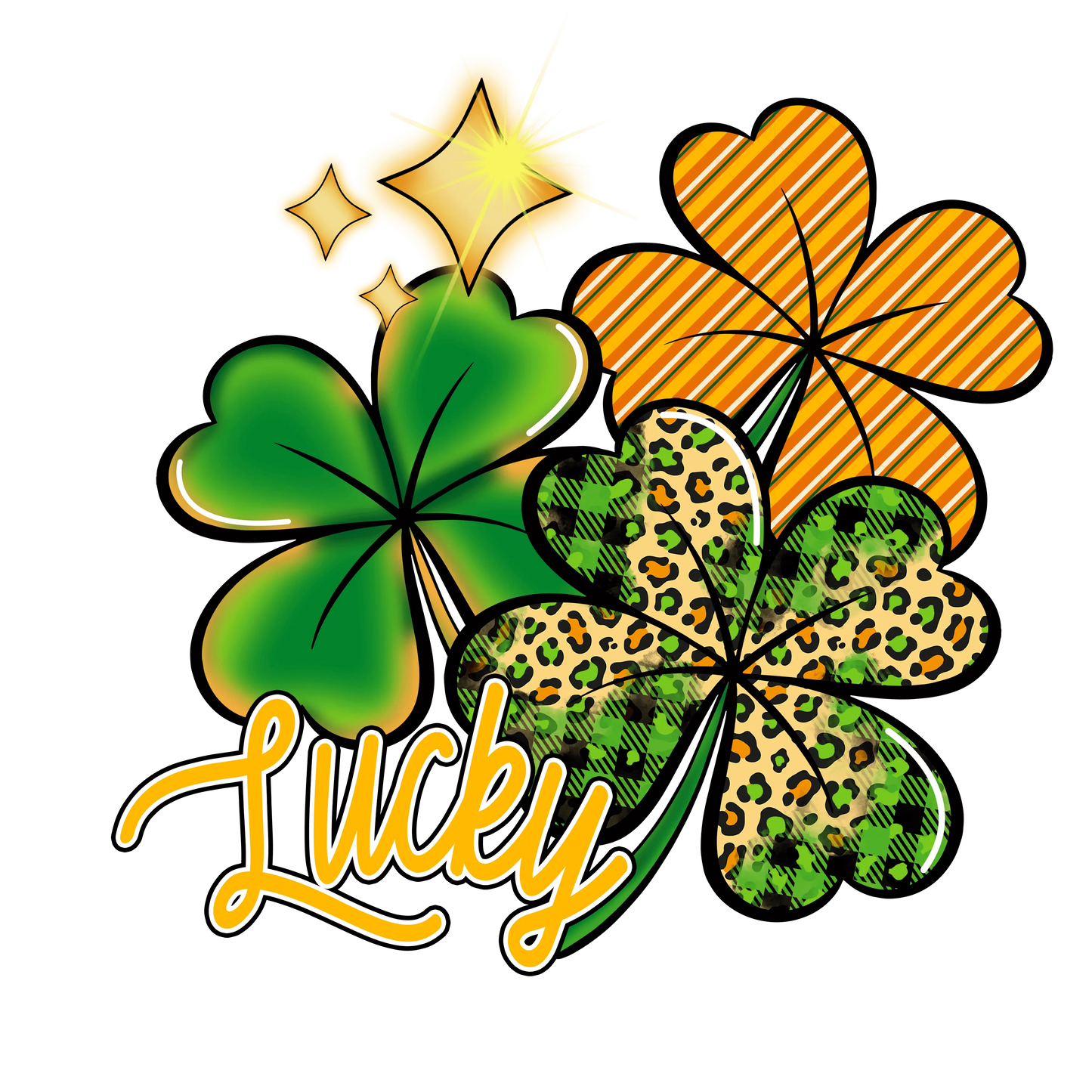 Lucky Clover Saint Patrick's Day Cheetah Design - DTF Ready To Press