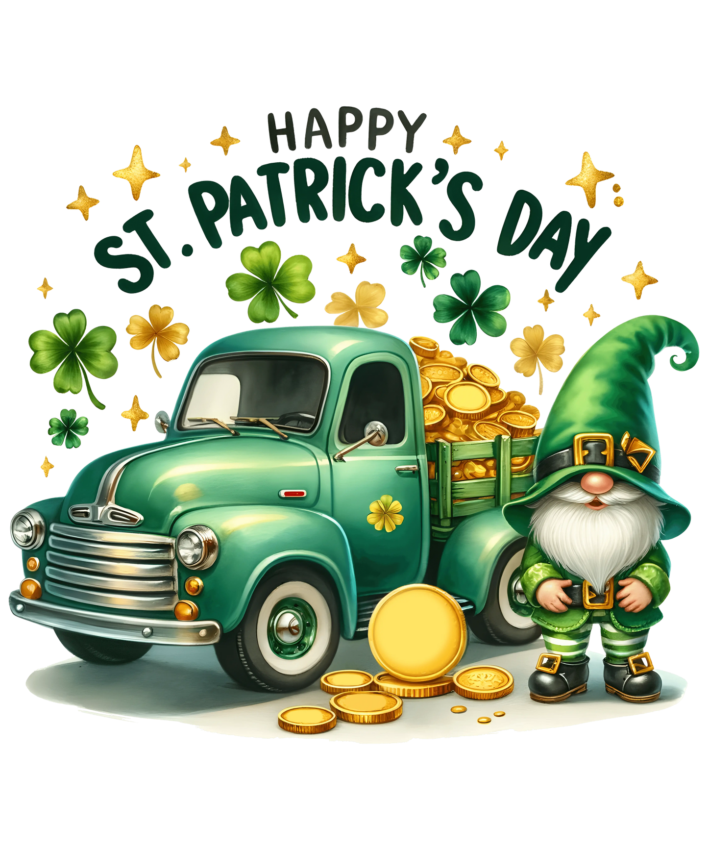 Happy St. Patrick's Day Cool Gnome Design - DTF Ready To Press