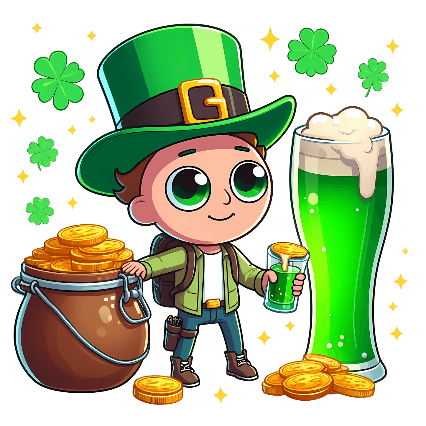 Morty Beer Drink Saint Patrick's Design - DTF Ready To Press