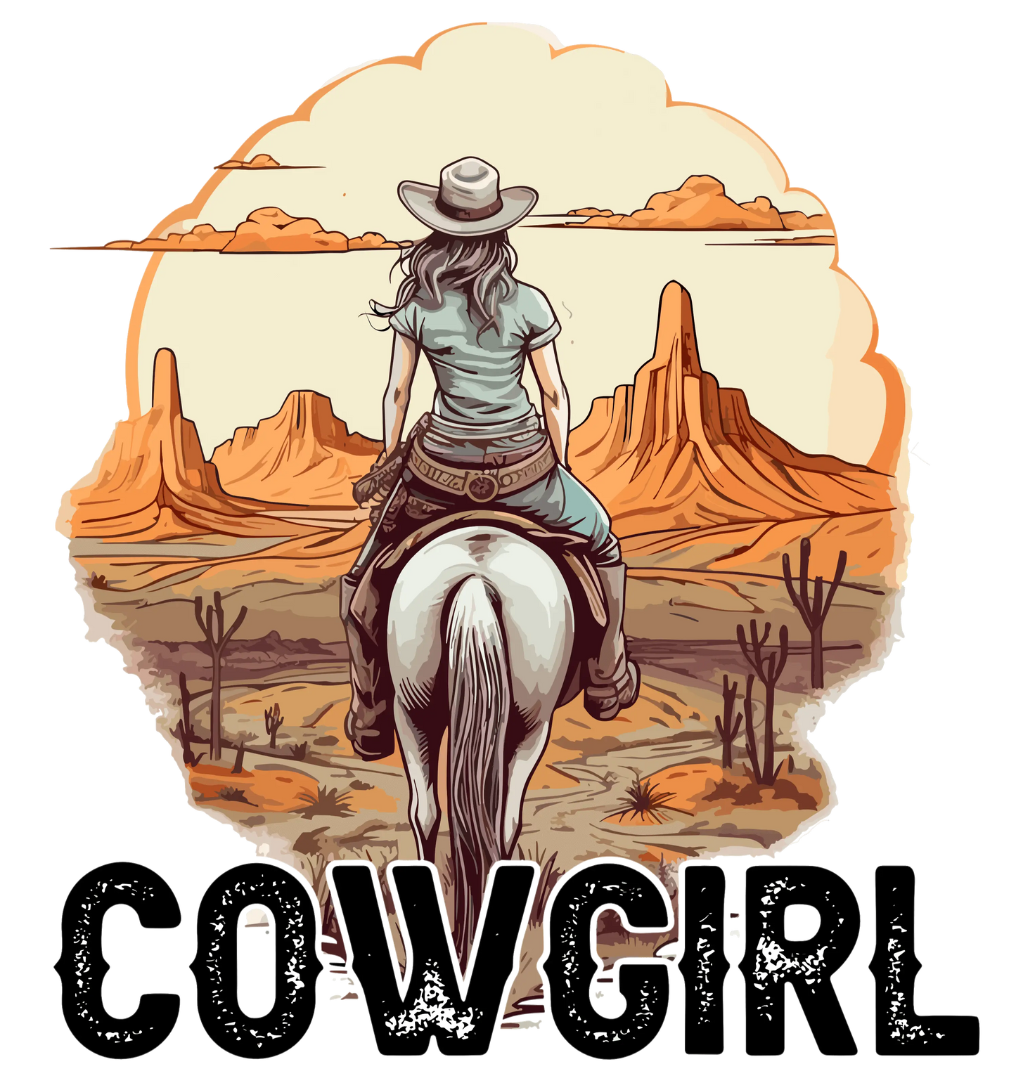 Wild Life Cowgirl Design - DTF Ready To Press