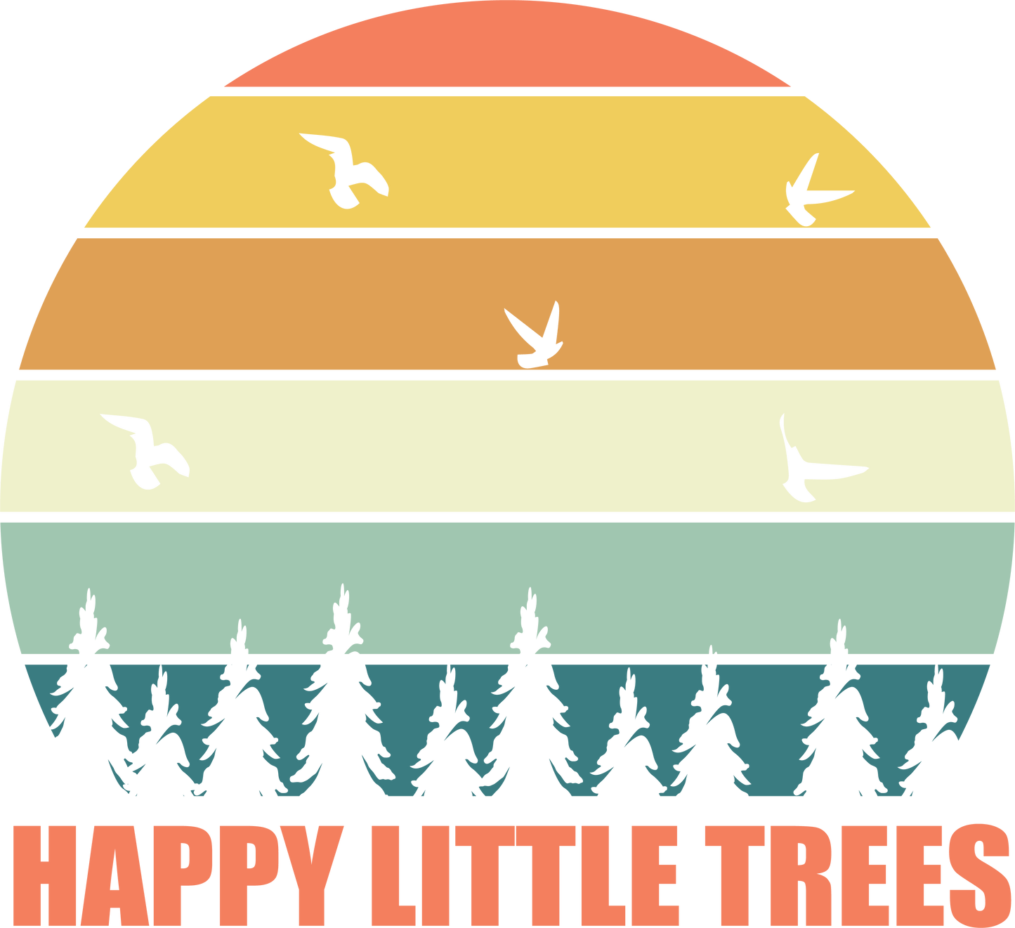 Happy Little Trees Design - DTF Ready To Press