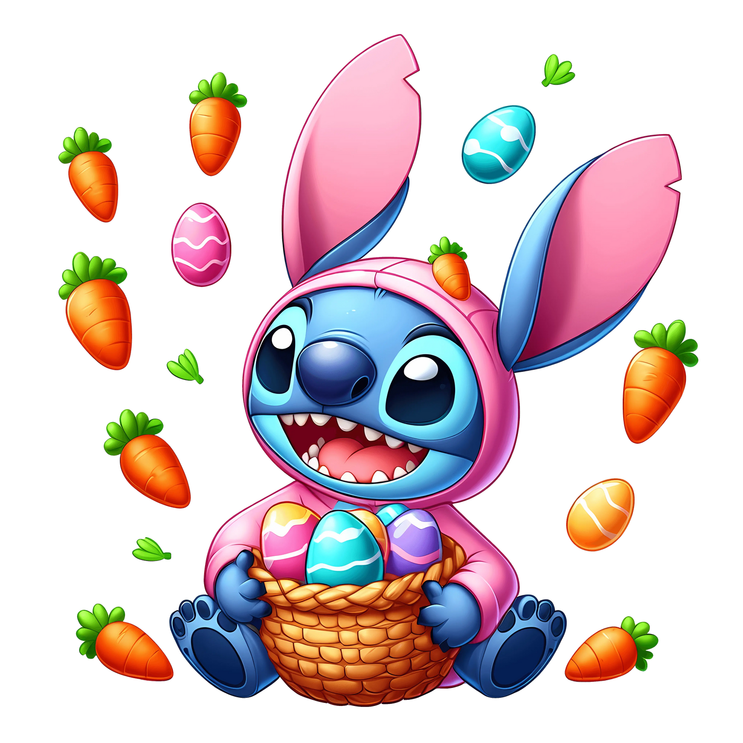 Stitch Bunny Easter Design - DTF Ready To Press