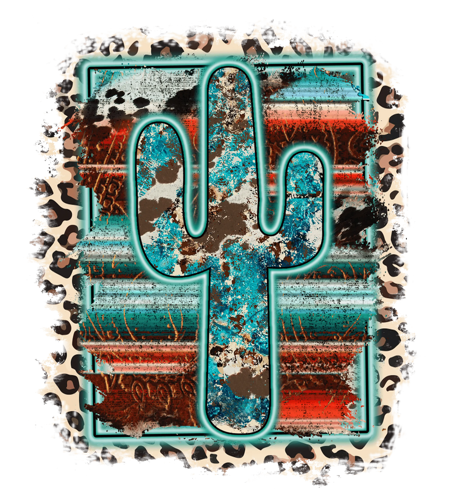 Cactus Leopard Design - DTF Ready To Press