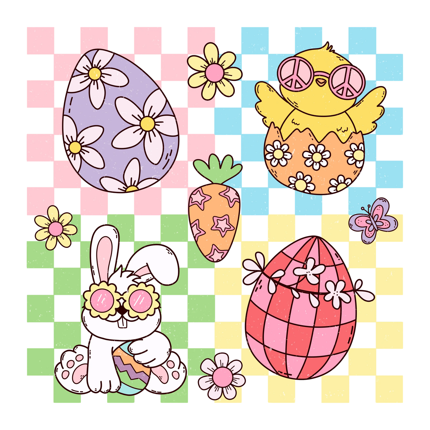 Retro Easter Design - DTF Ready To Press