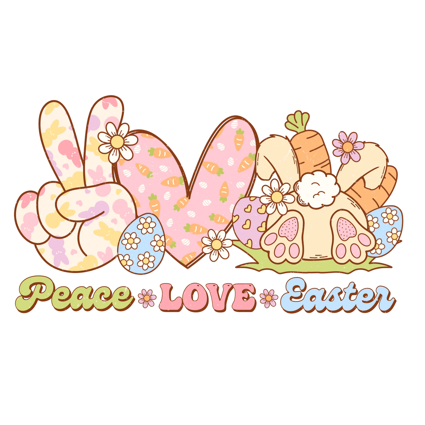 Peace Love Easter Design - DTF Ready To Press