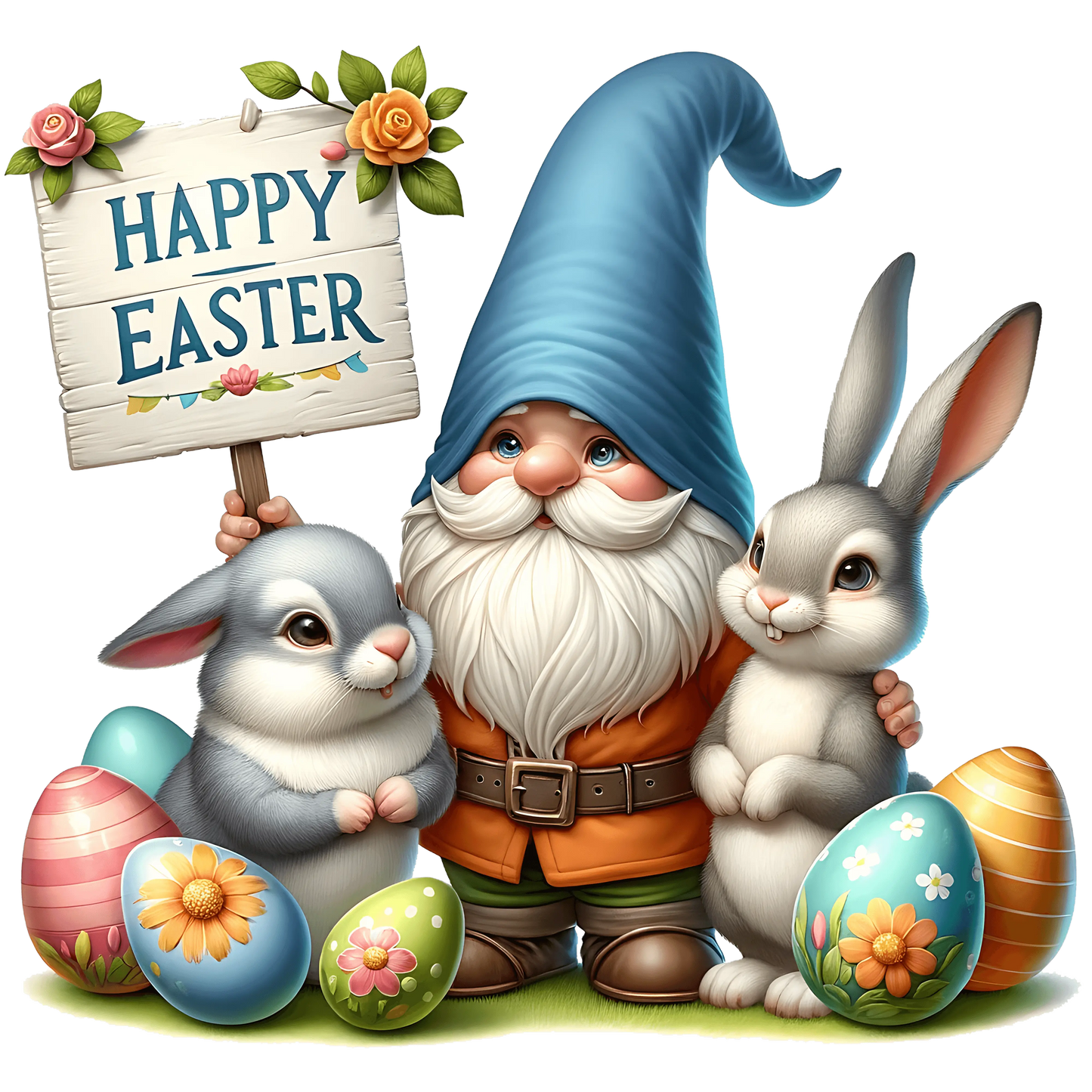 Cute Bunny Happy Easter Design - DTF Ready To Press