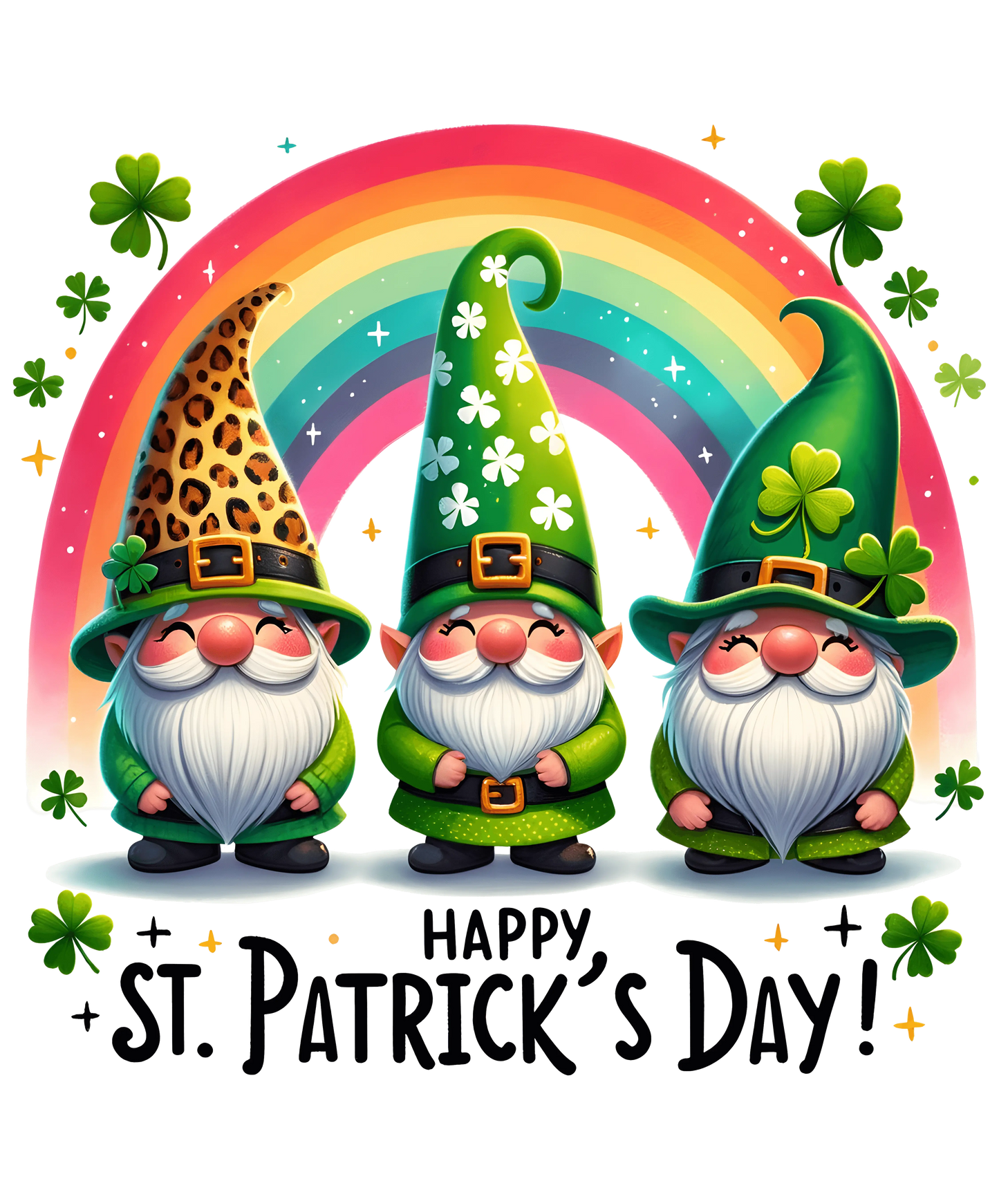 Happy ST. Patrick's Day Irish Gnome Design - DTF Ready To Press