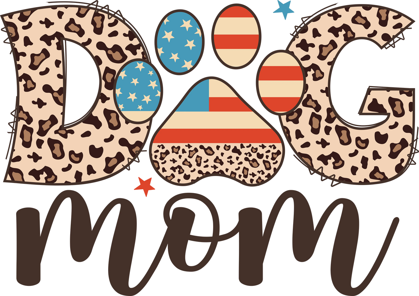 American Dog Mom Design - DTF Ready To Press