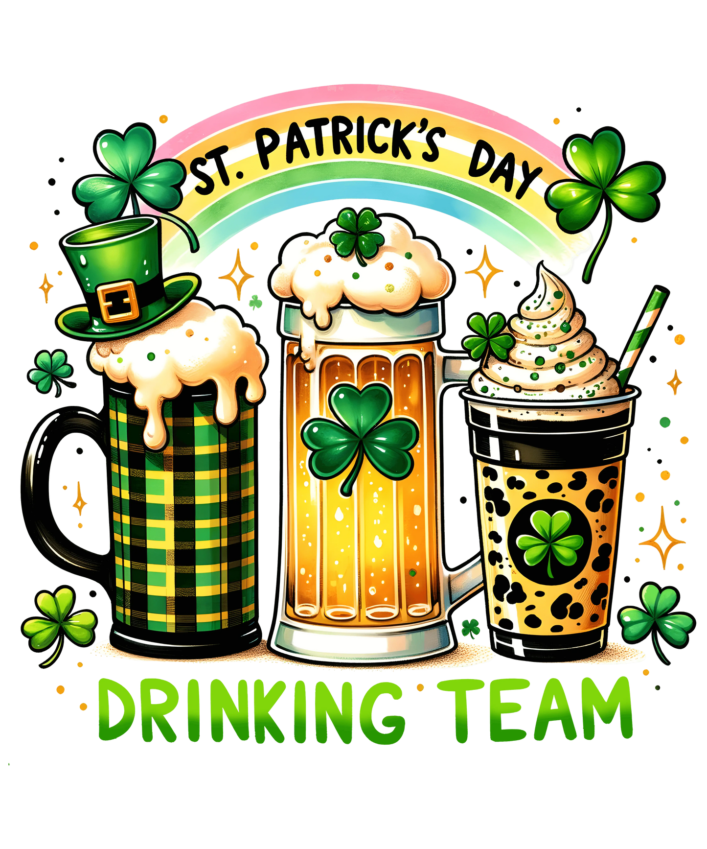 ST. Patricks Day Drinking Team Design - DTF Ready To Press