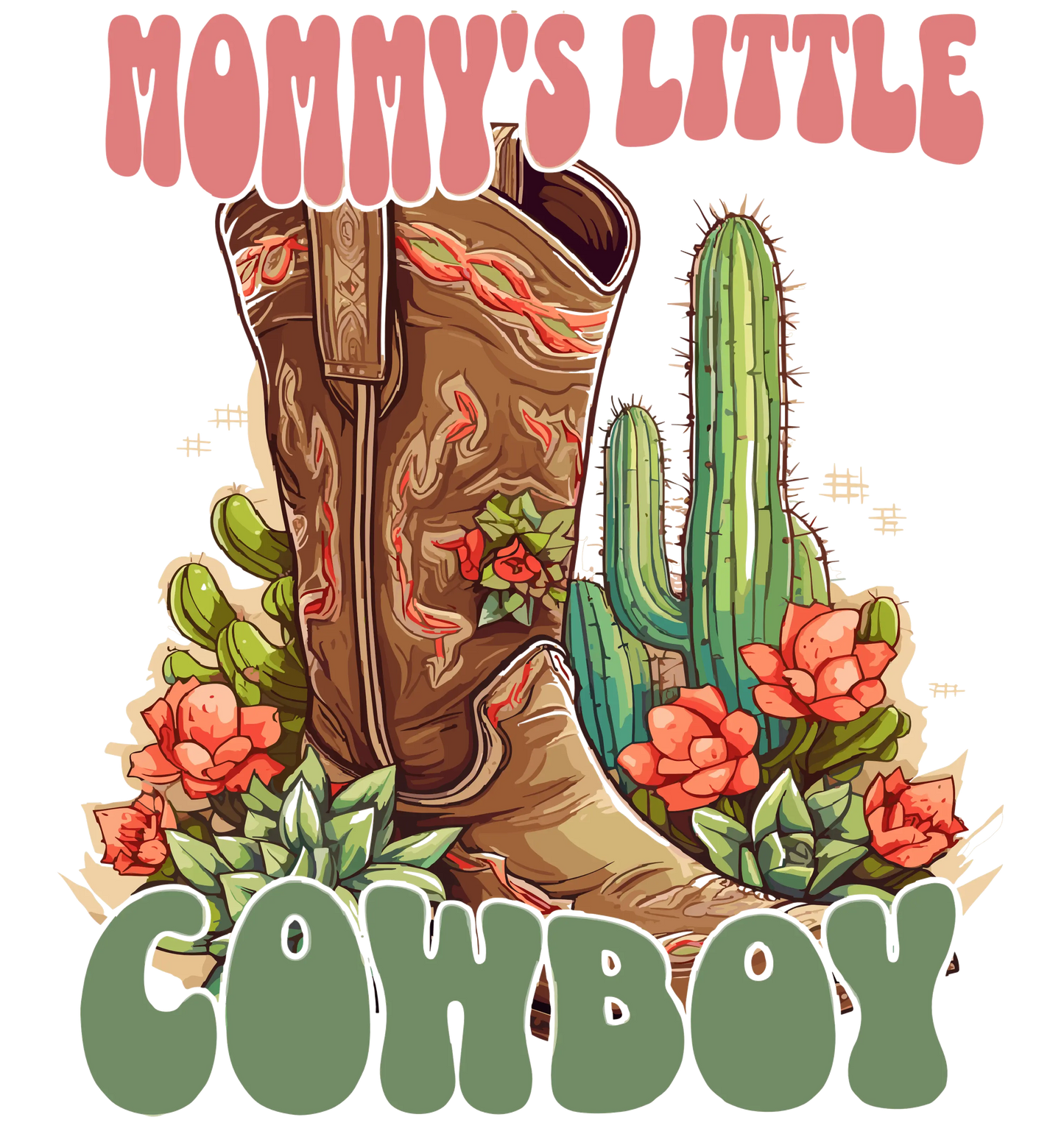 Mommy's Little Cowboy Design - DTF Ready To Press