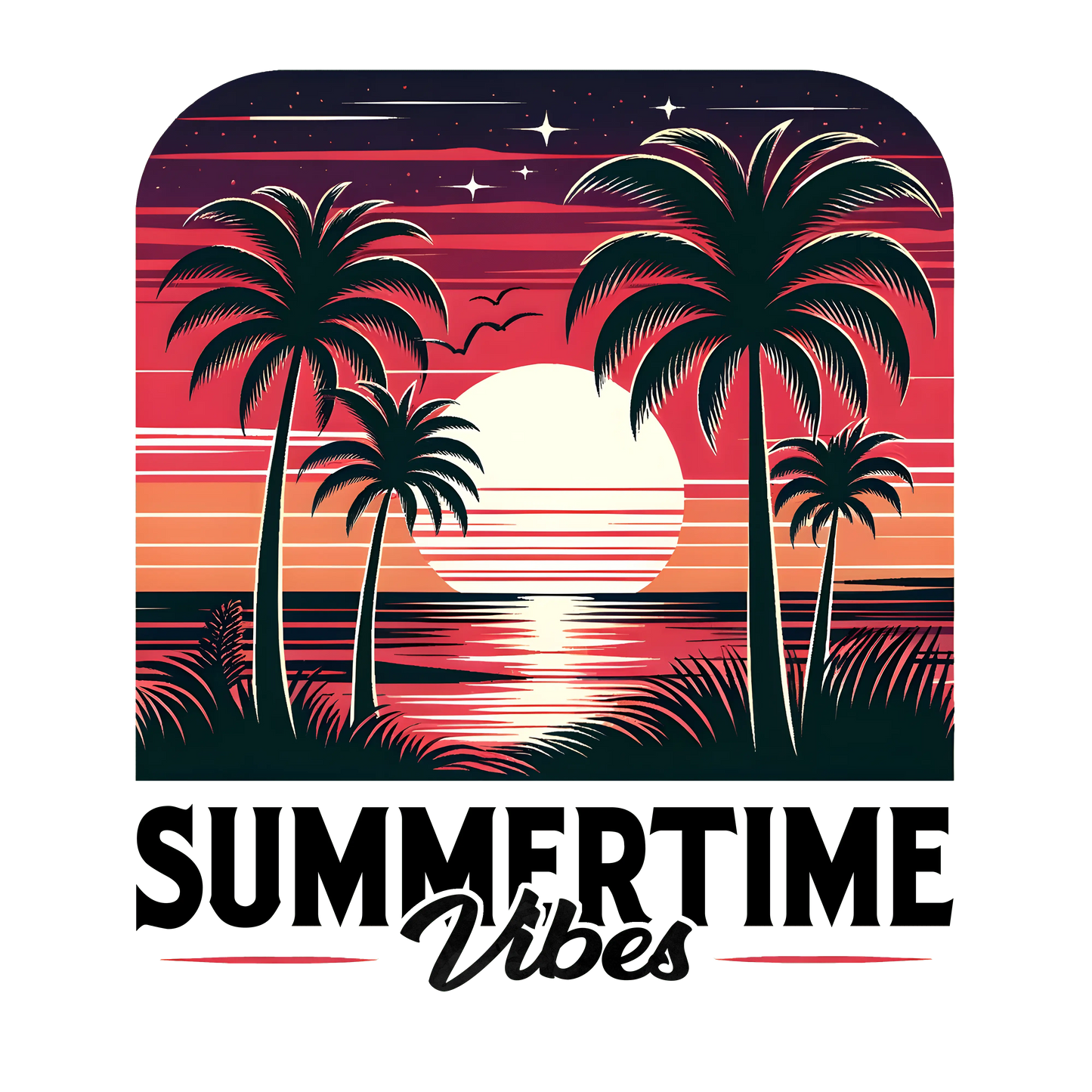 Summertime Vibes Design - DTF Ready To Press