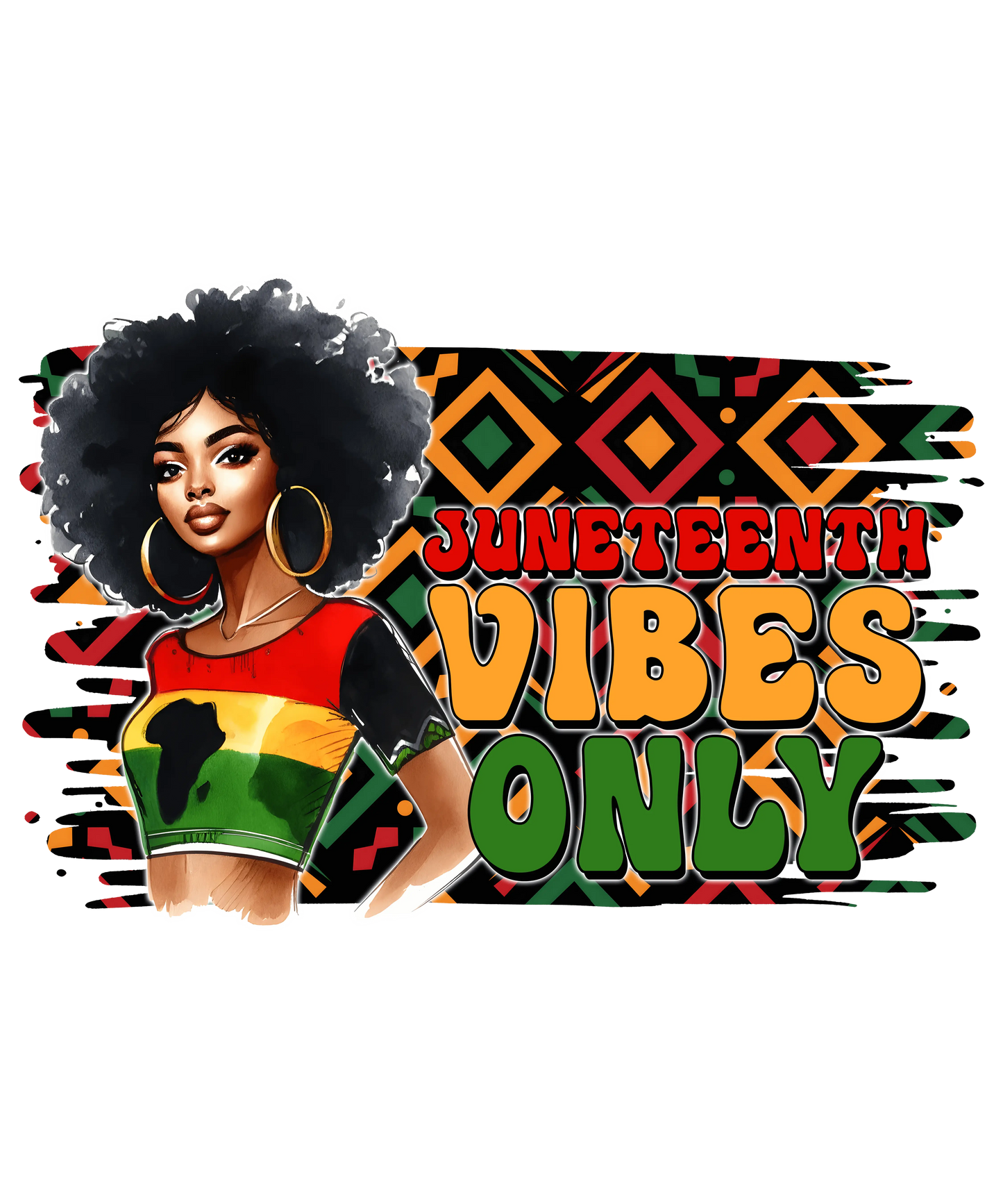 Juneteenth Vibes Only Design - DTF Ready To Press