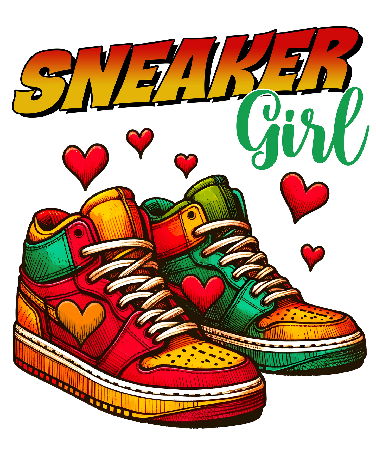 Sneaker Girl Juneteenth Design - DTF Ready To Press
