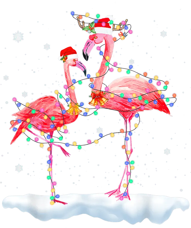 Christmas Flamingo Design - DTF Ready To Press