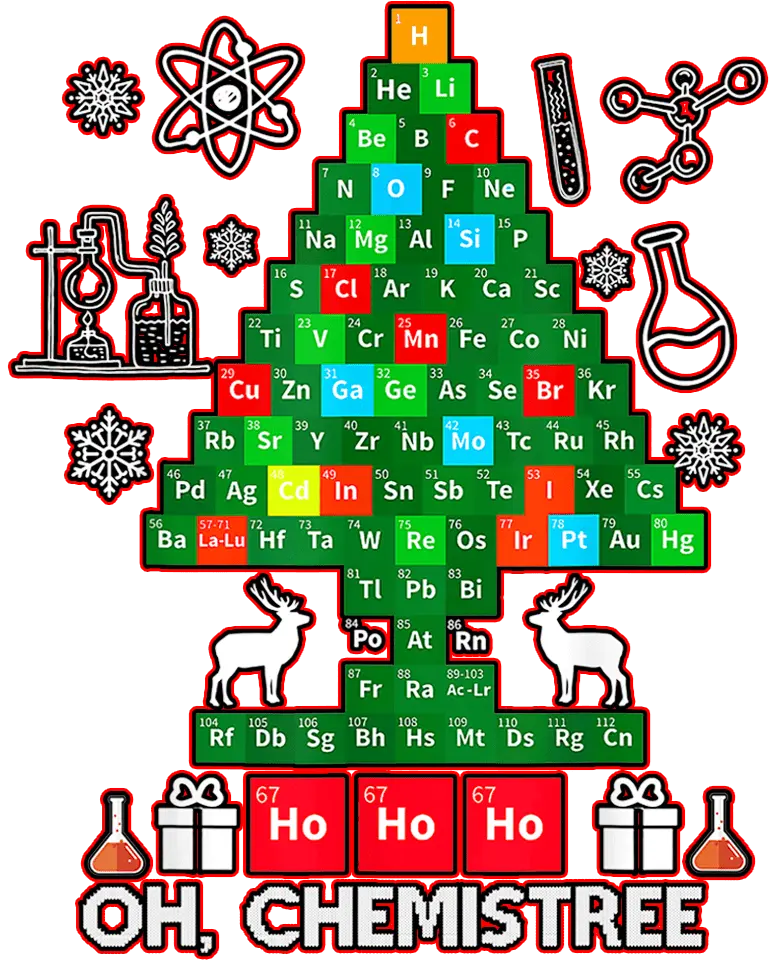 Chemistree Christmas Design - DTF Ready To Press