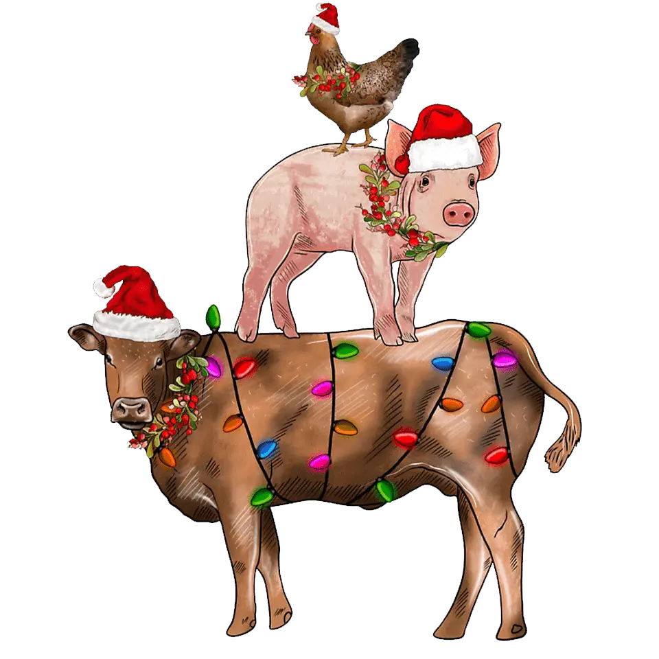 Christmas Farm Animal Design - DTF Ready To Press