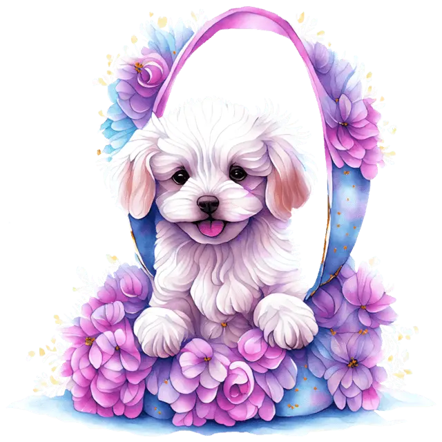 Cute Maltipoo Easter Design - DTF Ready To Press