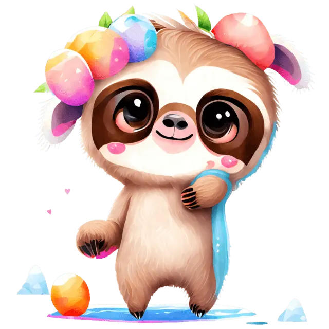 Easter Funny Sloth Design - DTF Ready To Press