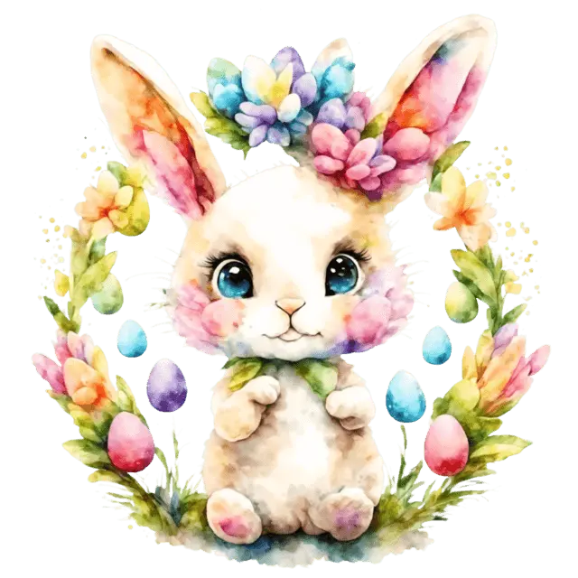 Cute Bunny And Egg Easter Design - DTF Ready To Press
