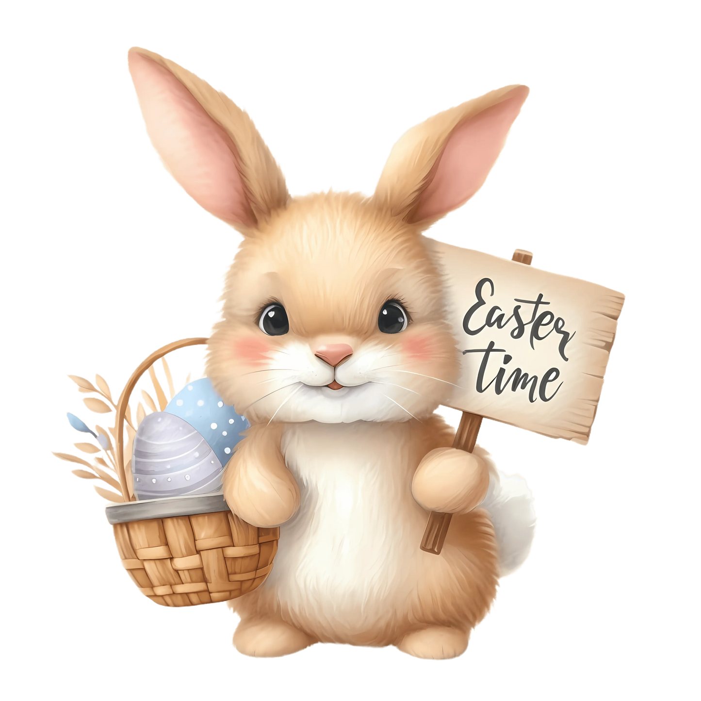 Easter Time Egg Hunting Bunny Design - DTF Ready To Press