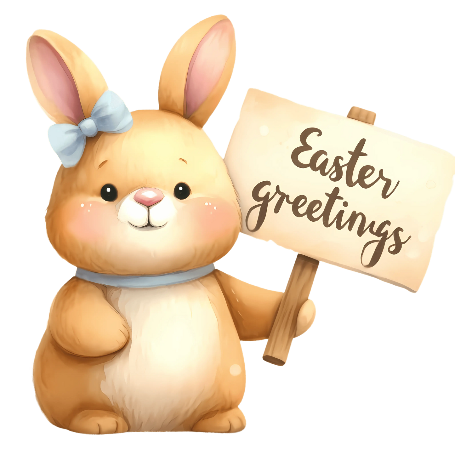 Easter Greetings Bunny Party Design - DTF Ready To Press