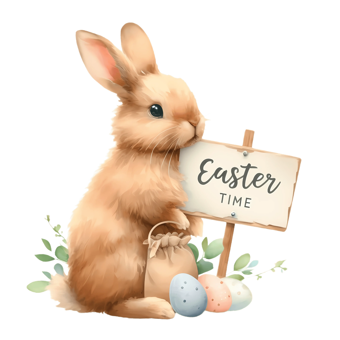 Easter Time Cute Bunny Design - DTF Ready To Press
