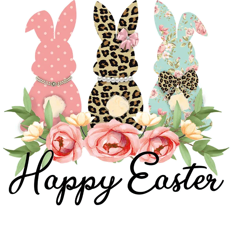 Happy Easter Bunny Design - DTF Ready To Press