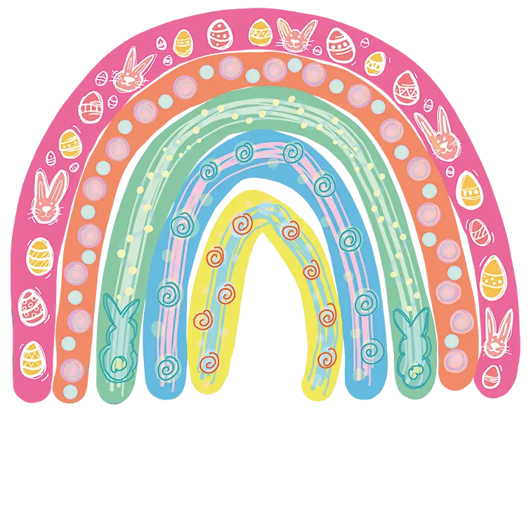 Easter Rainbow Design - DTF Ready To Press