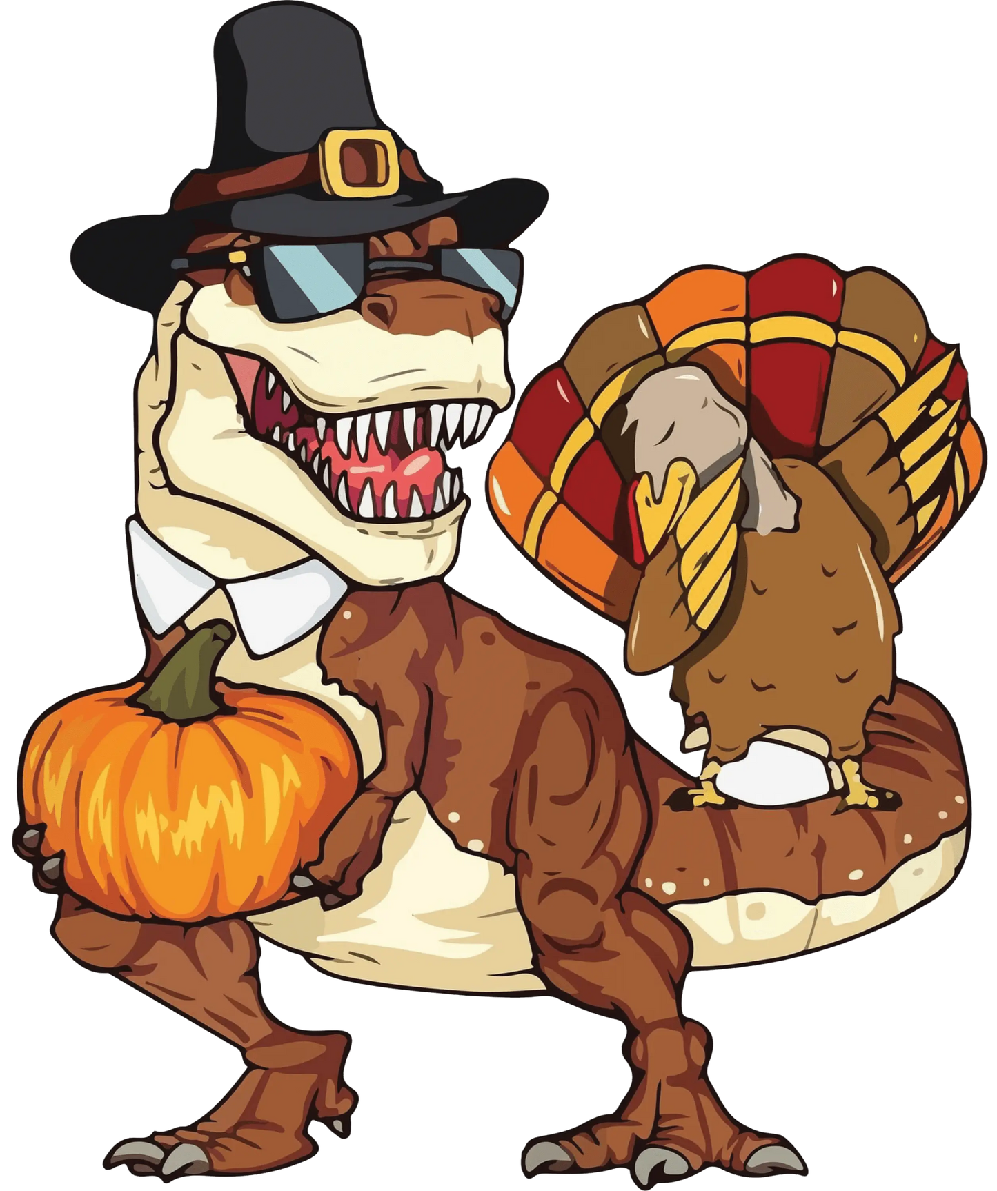 Thanksgiving T-rex Design - DTF Ready To Press