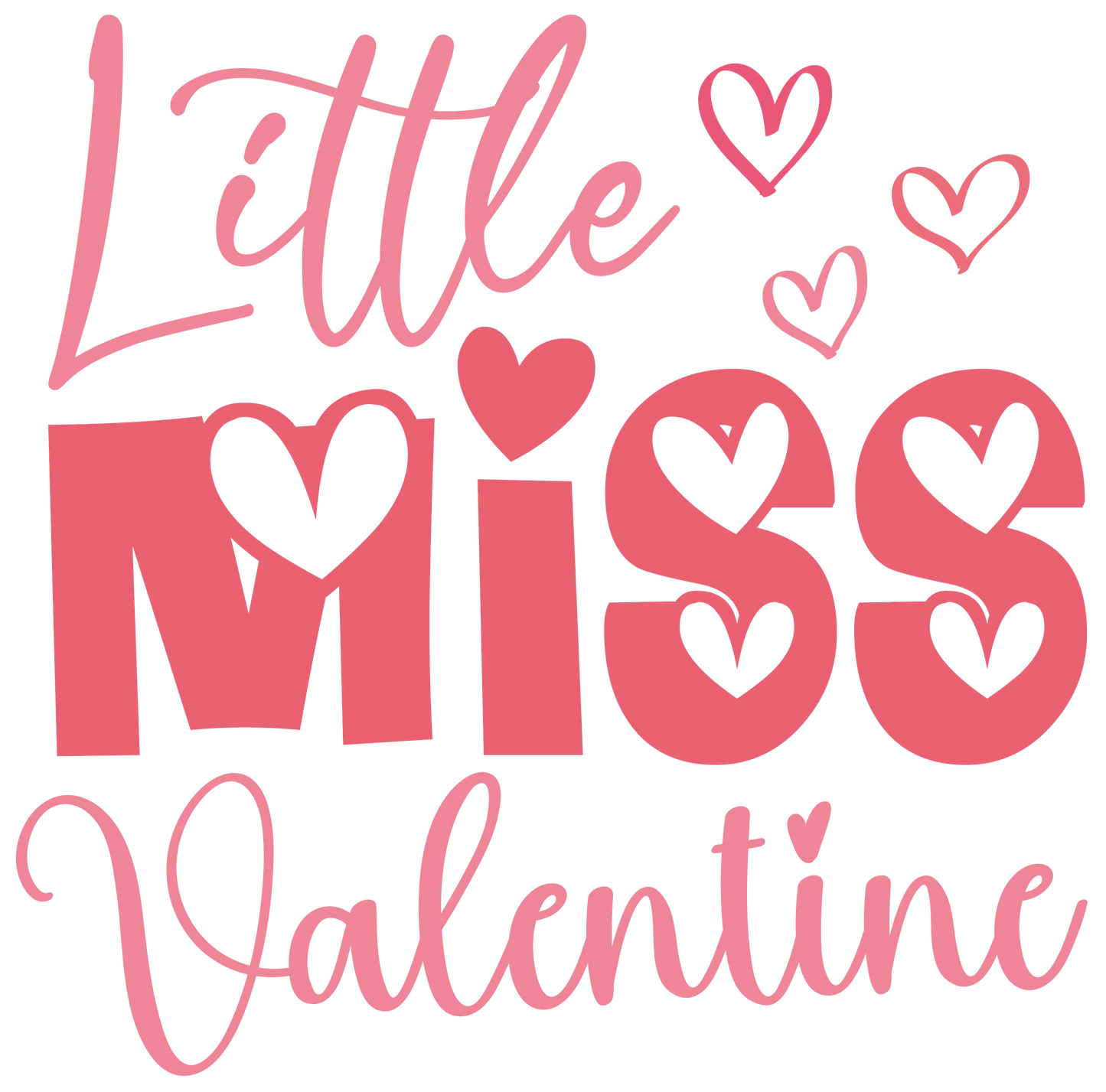 Little Miss Valentine's Day Design - DTF Ready To Press