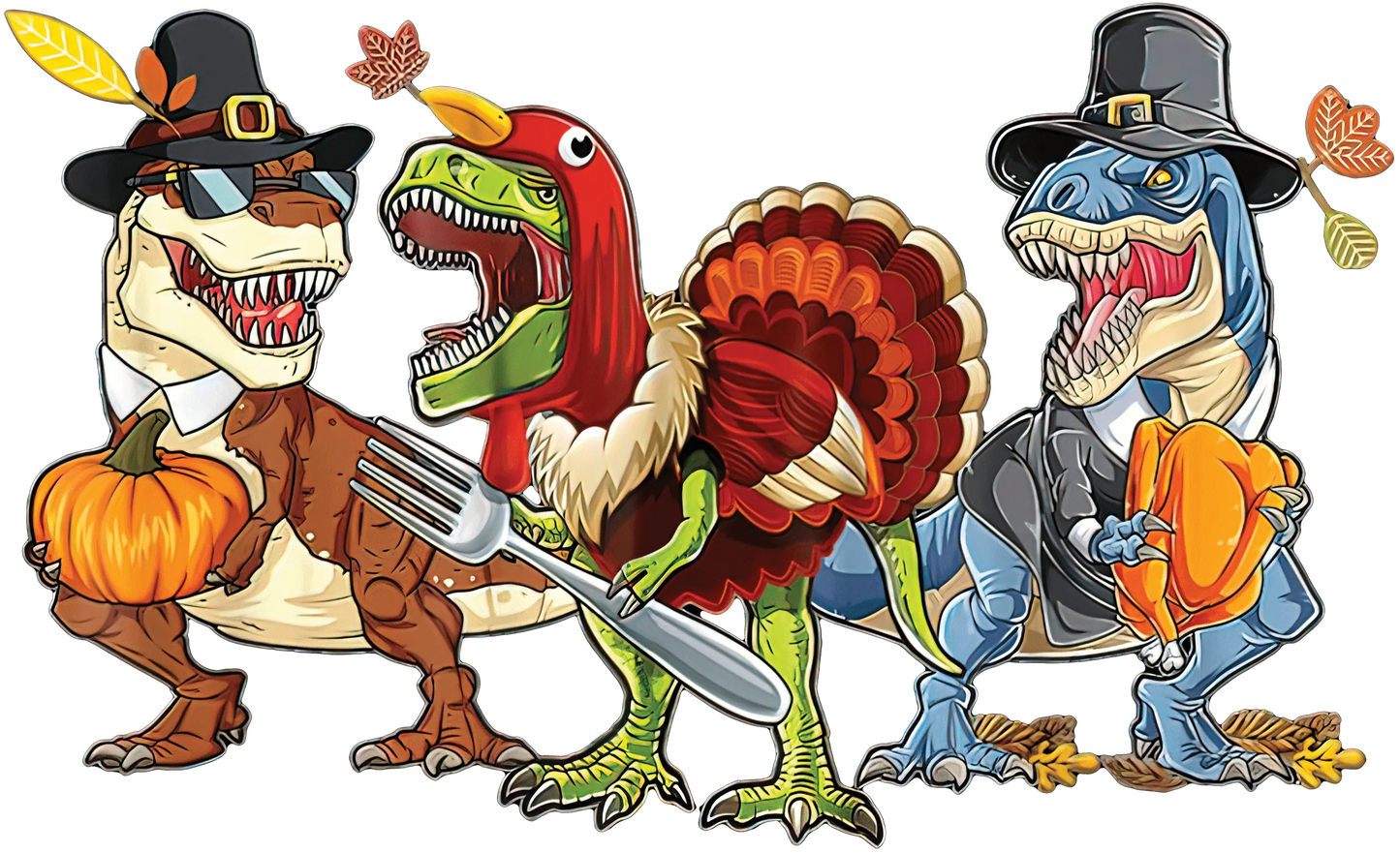 Thanksgiving Dino Design - DTF Ready To Press