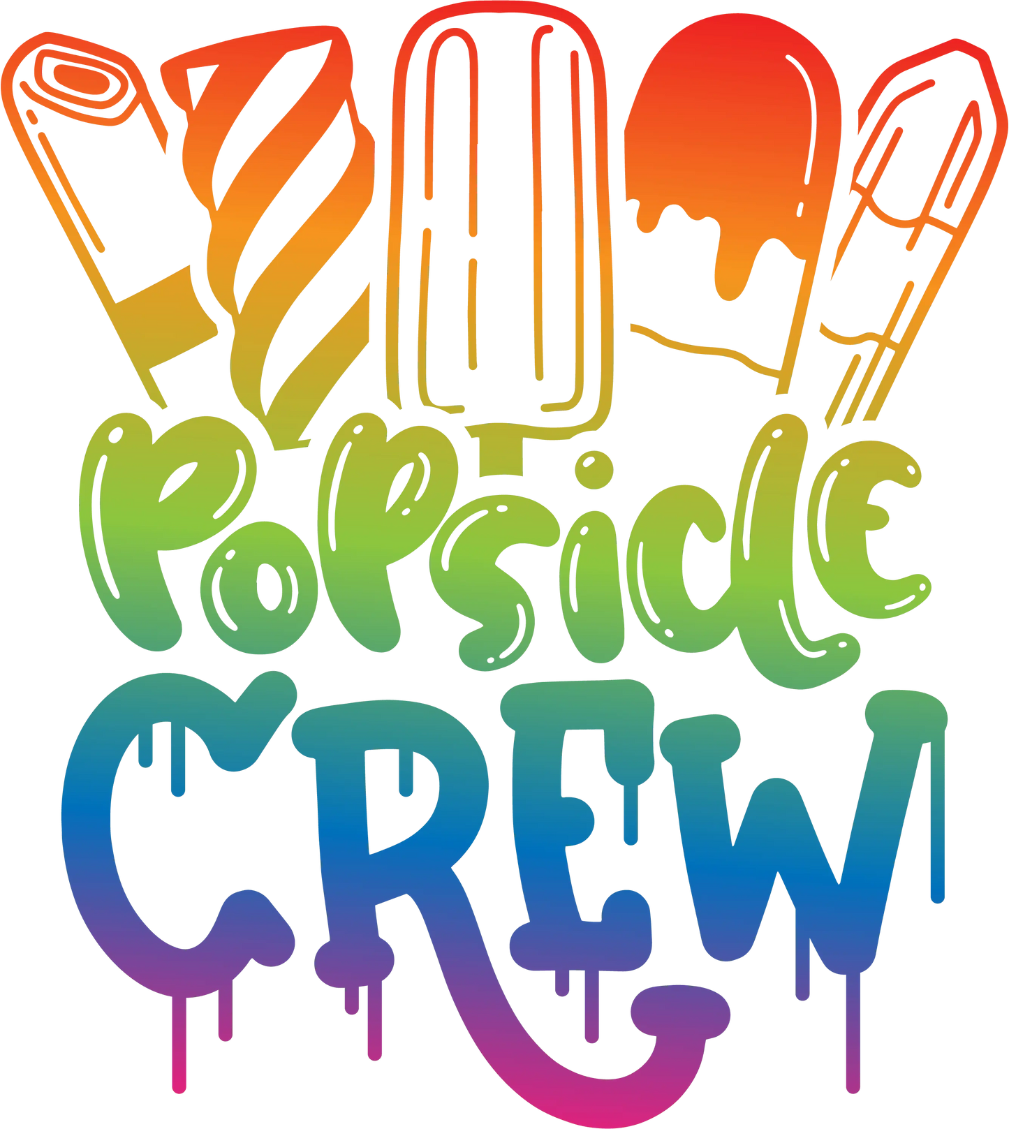 Cute Popsicle Summer Crew Design - DTF Ready To Press