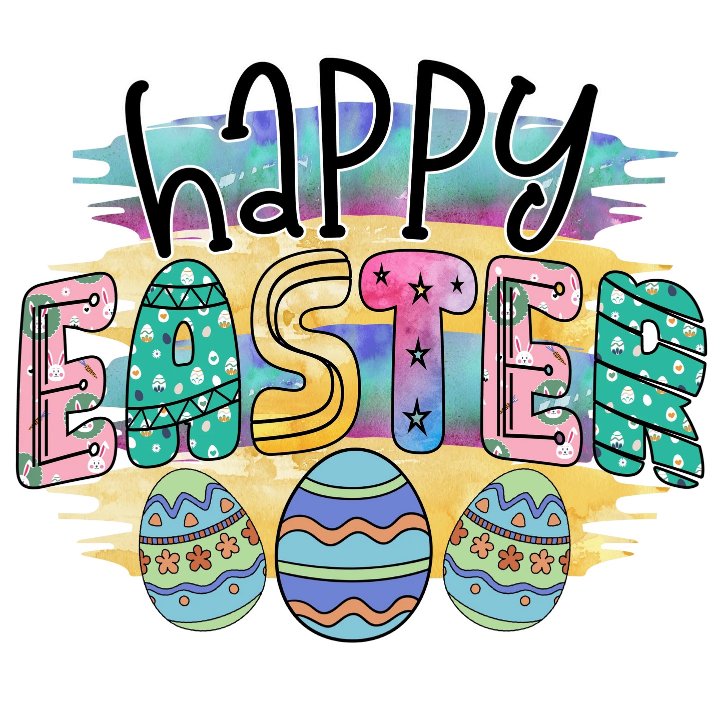 Happy Easter Hunting Egg Design - DTF Ready To Press
