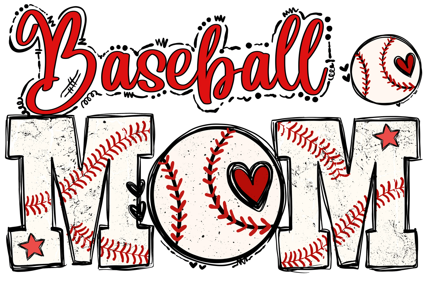 Cool Baseball Mom Design - DTF Ready To Press