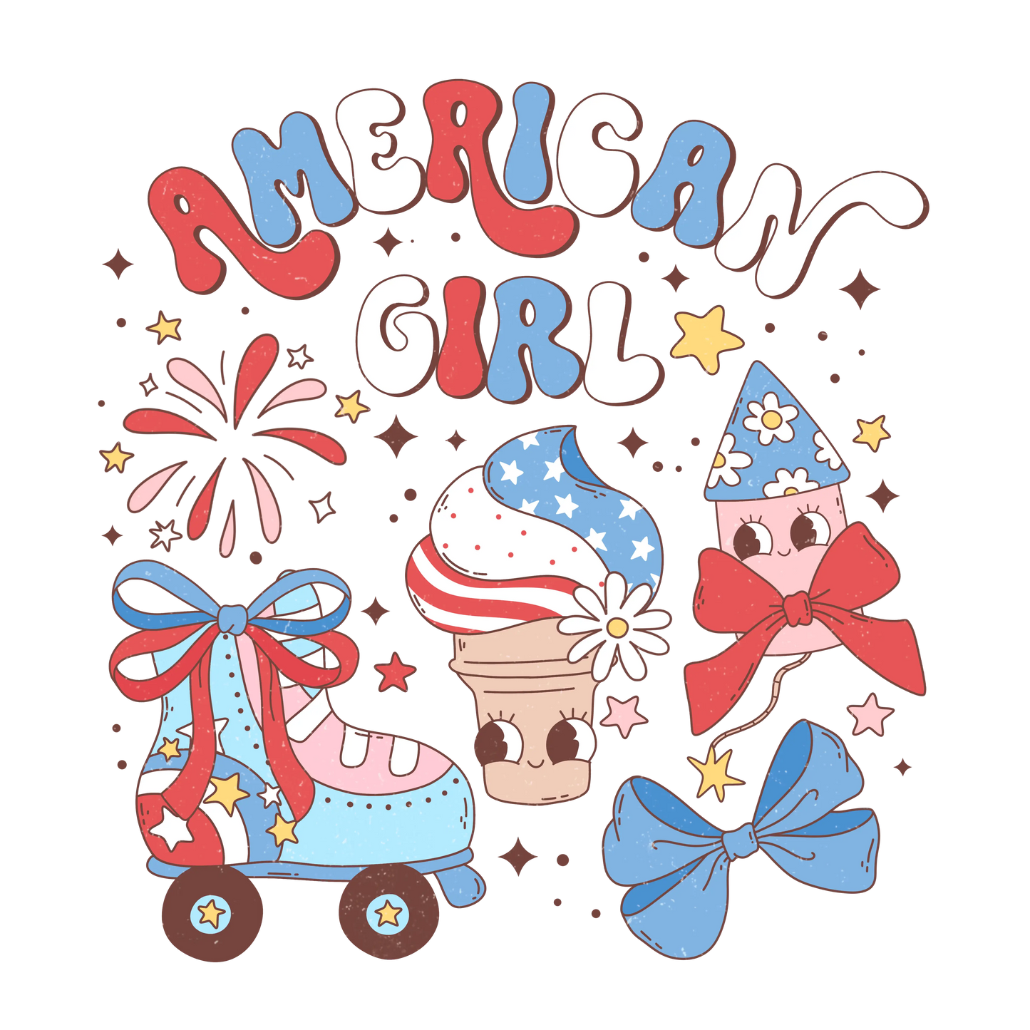 American Girl Design - DTF Ready To Press