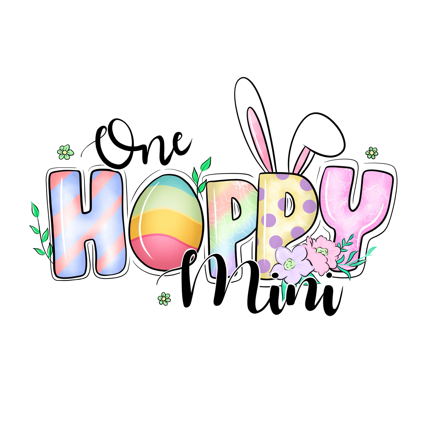 One Hoppy Mini Easter Design - DTF Ready To Press