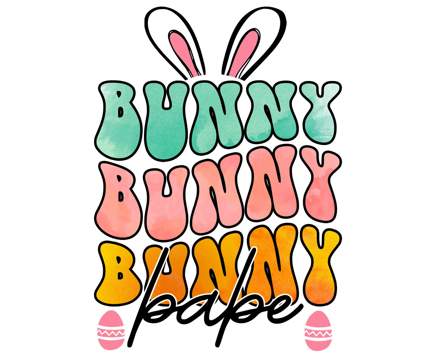 Bunny Babe Easter Design - DTF Ready To Press