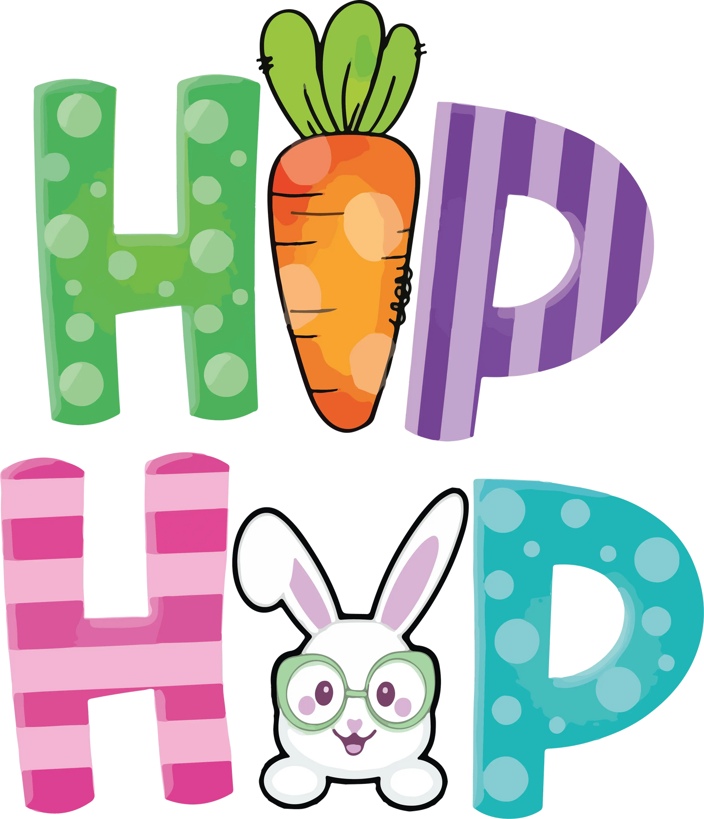 Hip Hop Easter Bunny Design - DTF Ready To Press