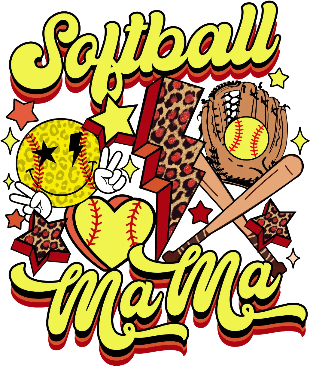 Softball Mama Design - DTF Ready To Press