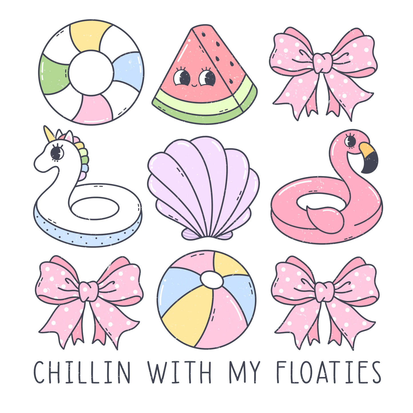 Chillin With My Floaties Design - DTF Ready To Press