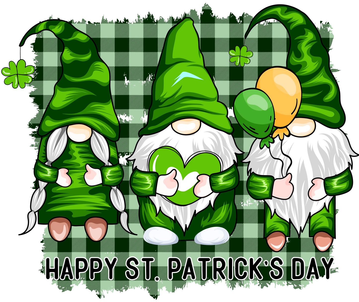 Happy Saint Patricks Day Gnomes Design - DTF Ready To Press