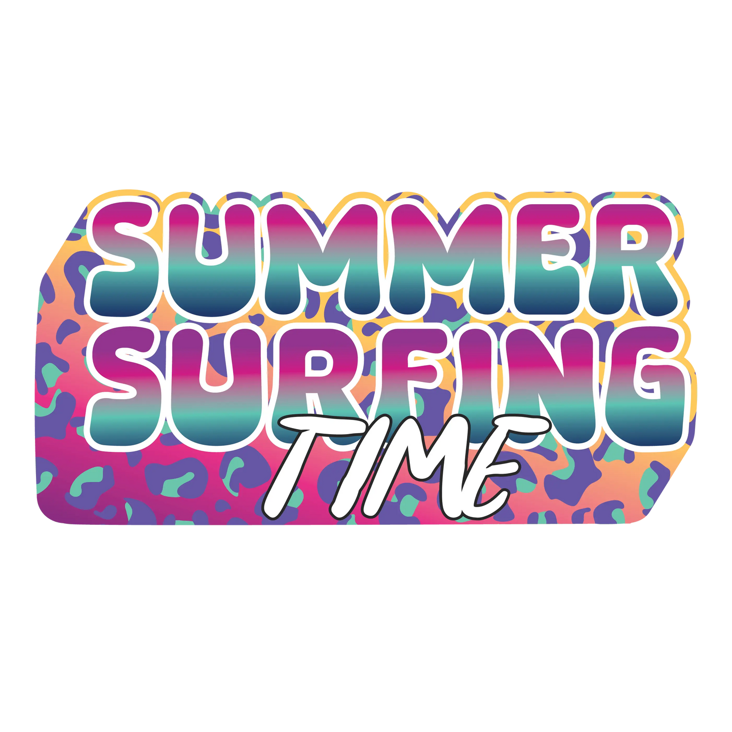 Summer Surfing Time Design - DTF Ready To Press