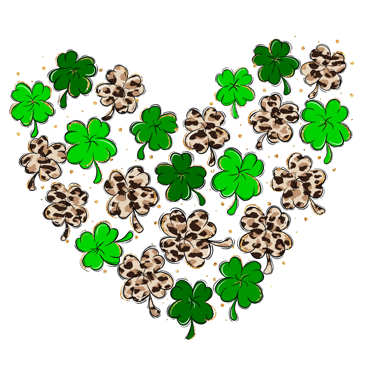 Saint Patricks Day Love Clover Design - DTF Ready To Press