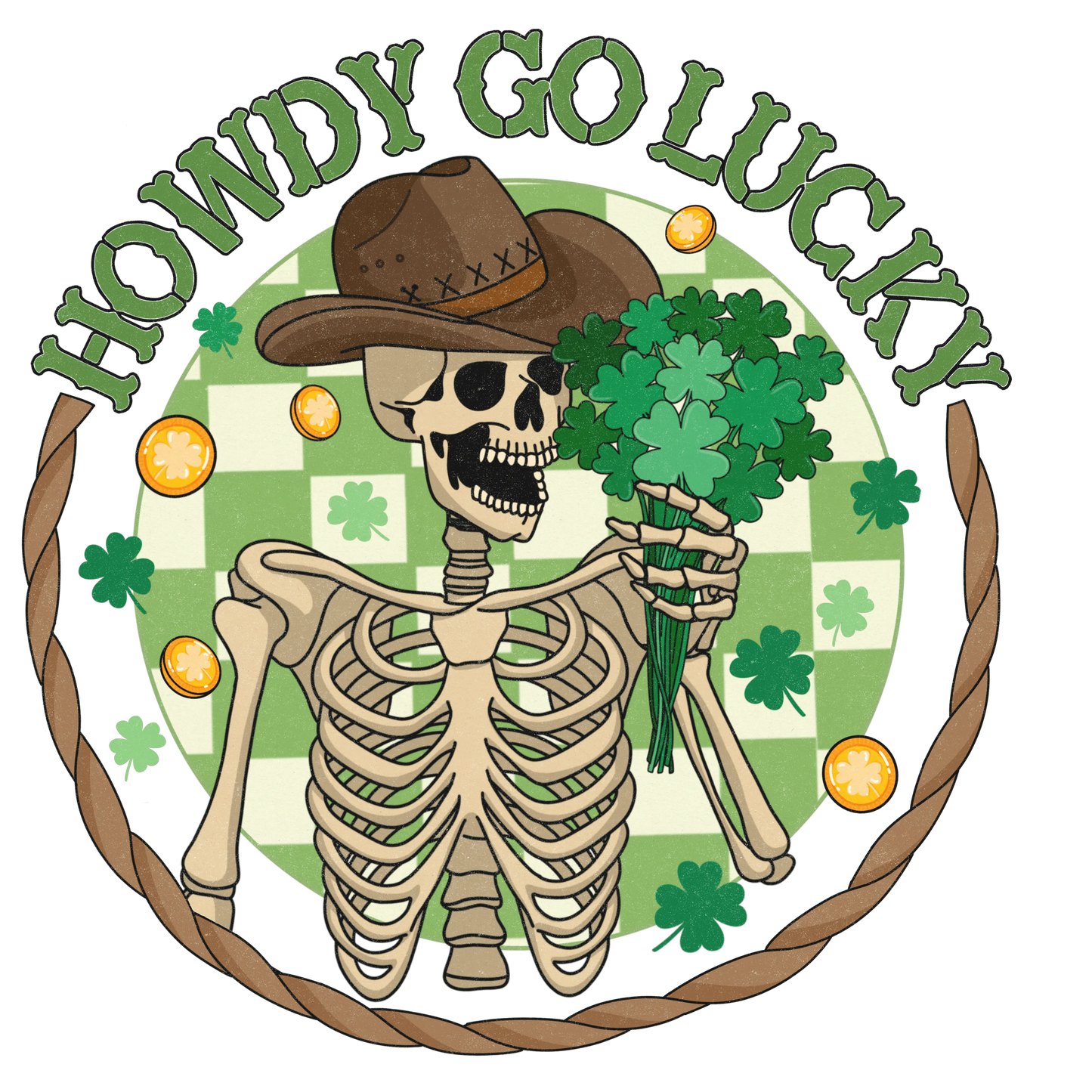 Howdy Go Lucky St Patrick's Day Design - DTF Ready To Press