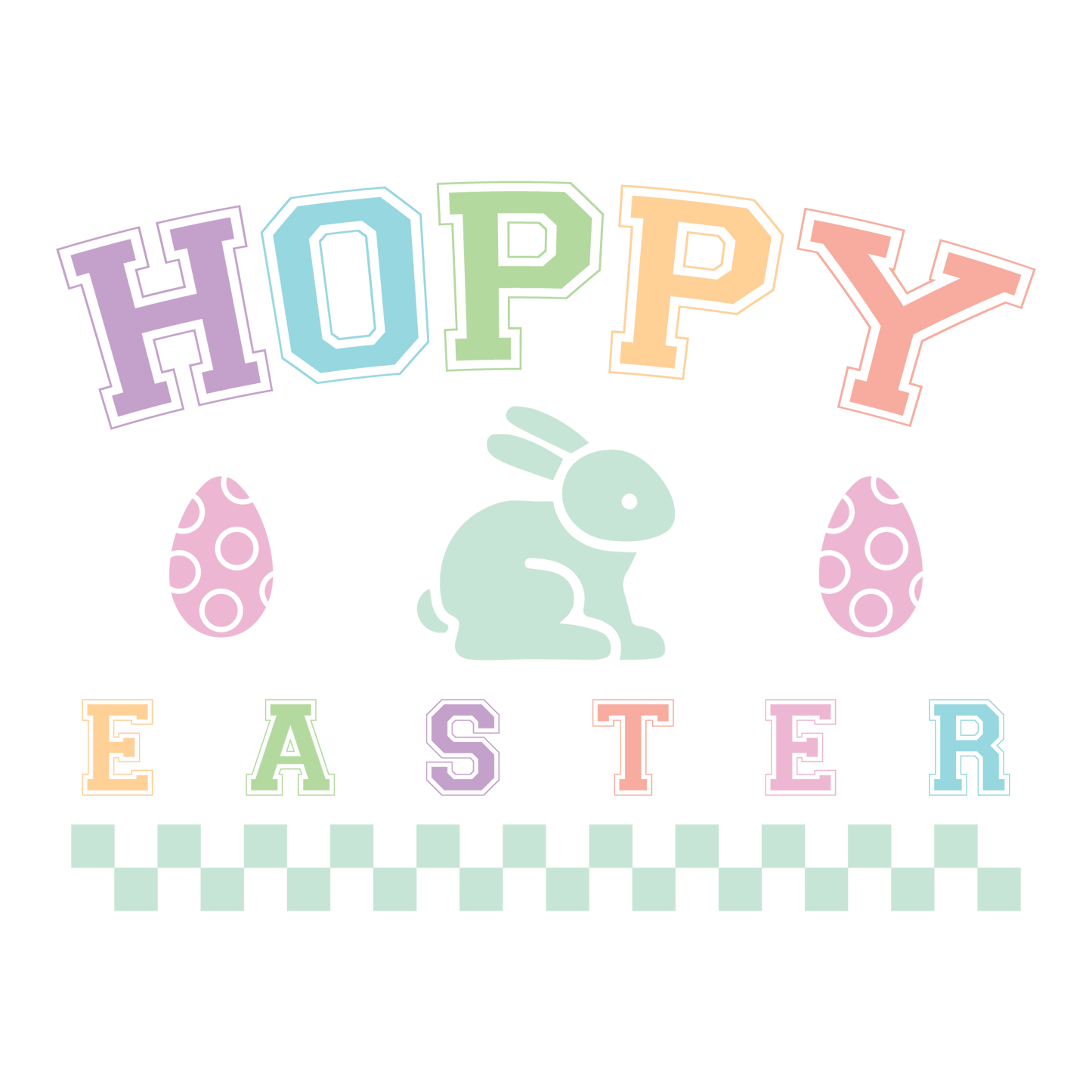 Hoppy Easter Colorful Design - DTF Ready To Press