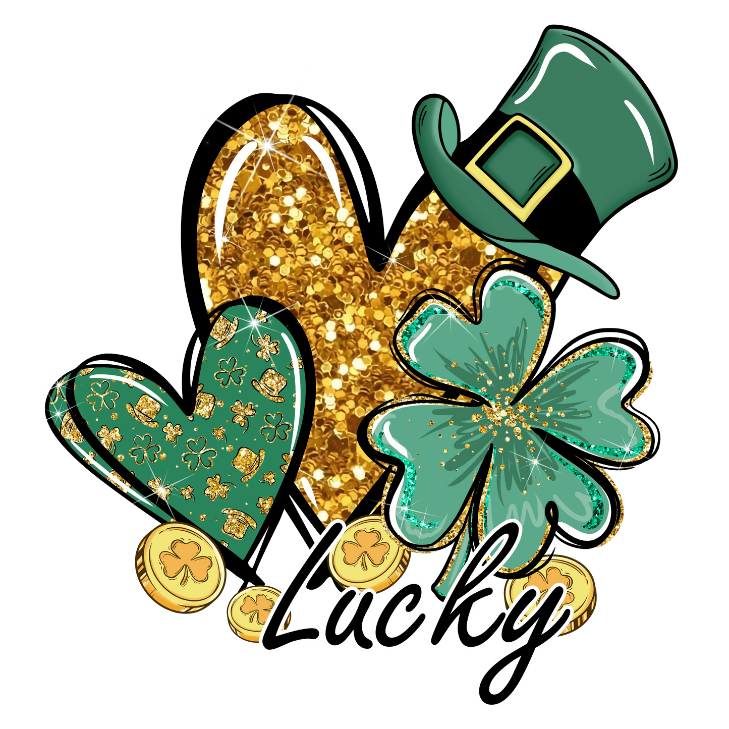 Lucky Heart Saint Patrick's Day Design - DTF Ready To Press