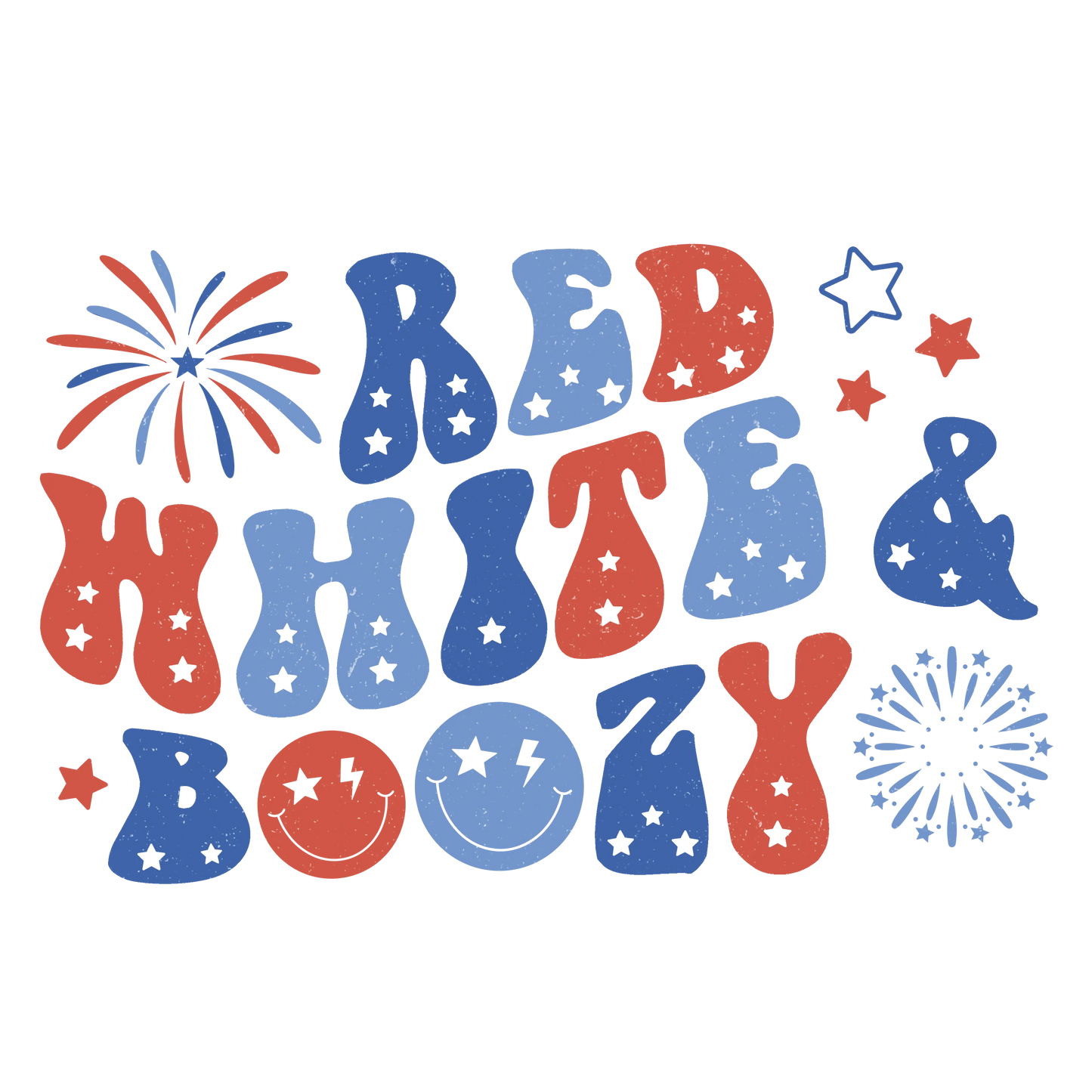 Red White Boozy Design - DTF Ready To Press