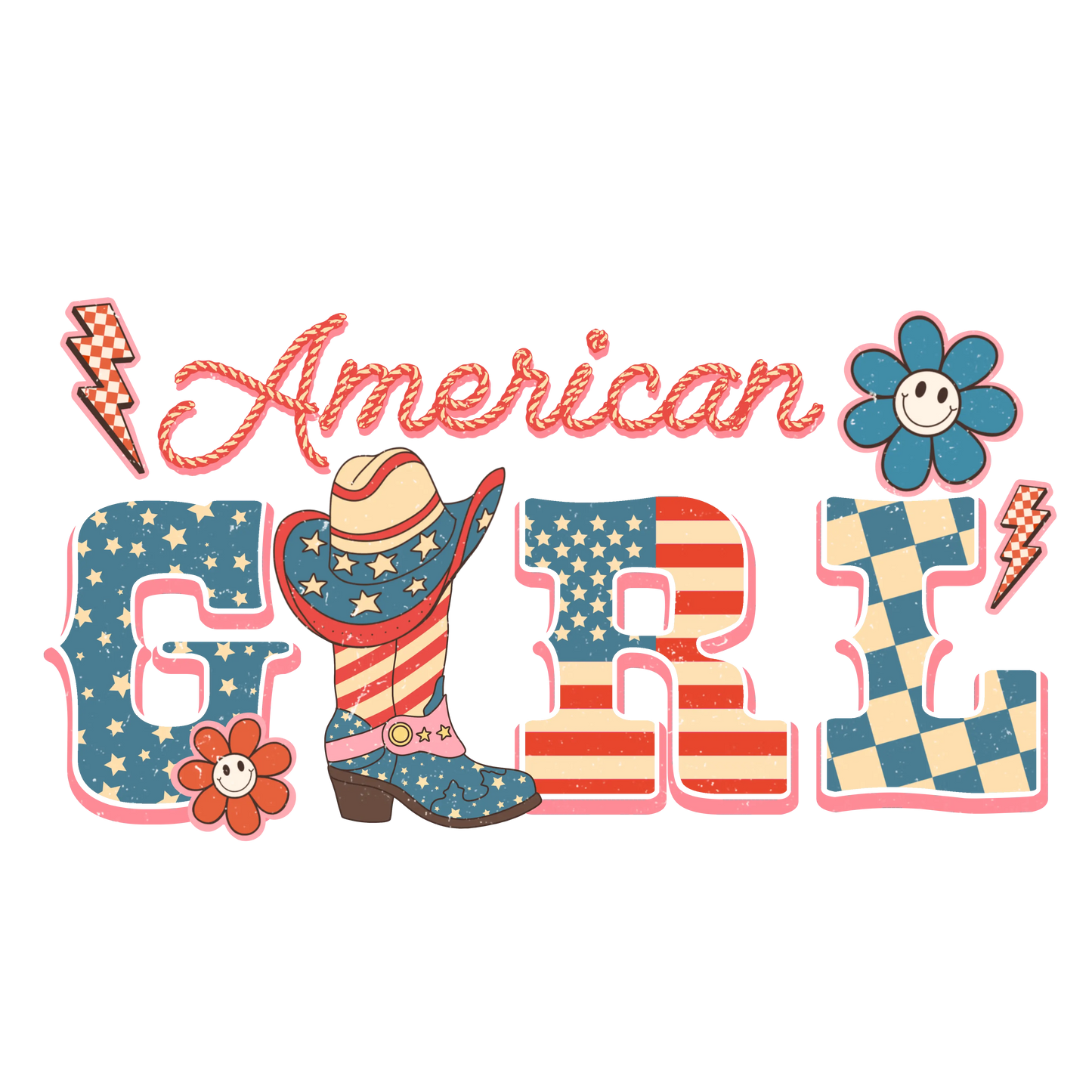 American Girl Design - DTF Ready To Press