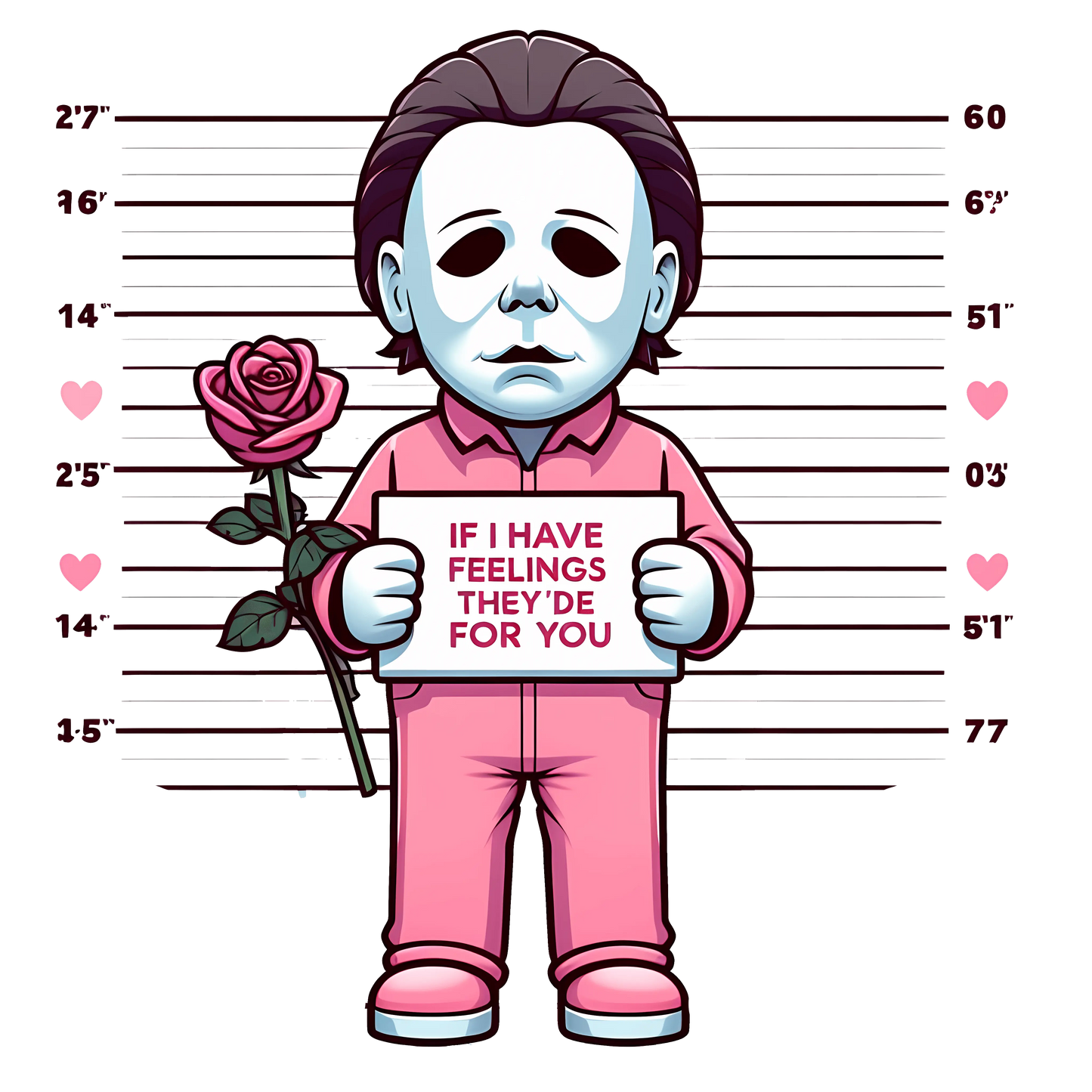 Halloween Michael Myers If I Feelings They'de For You Valentine's Day Design - DTF Ready To Press