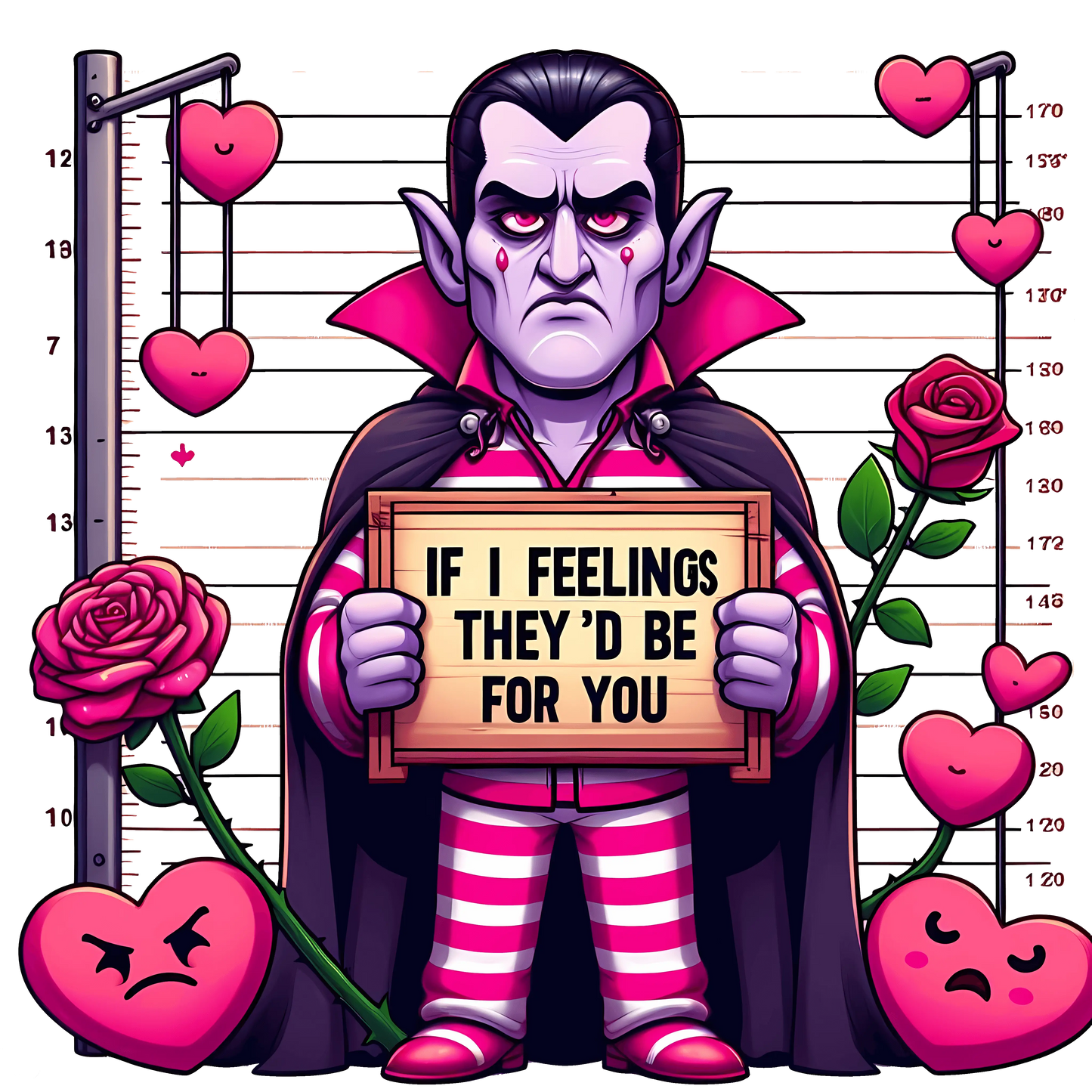 Dracula If I Feelings They'd For You Valentine's Day Design - DTF Ready To Press